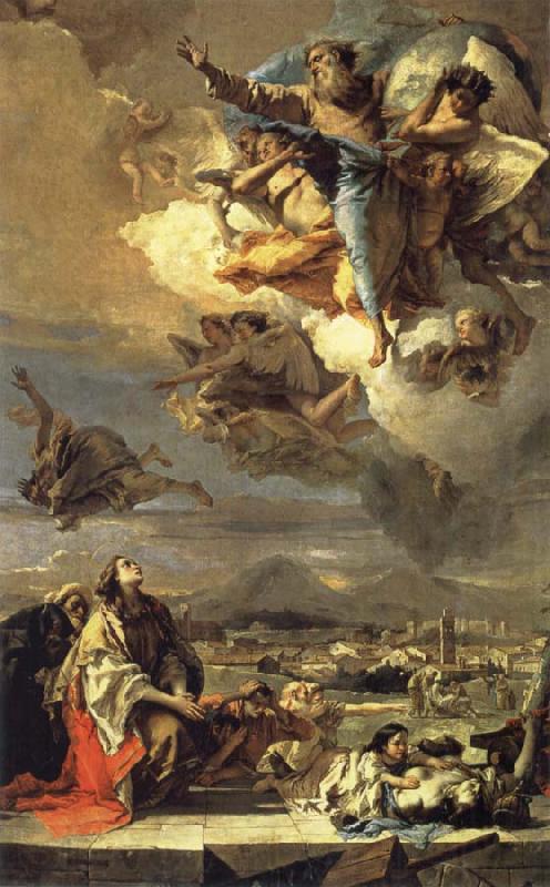 Giambattista Tiepolo Hl. Thekla erlost Este of the plague Spain oil painting art